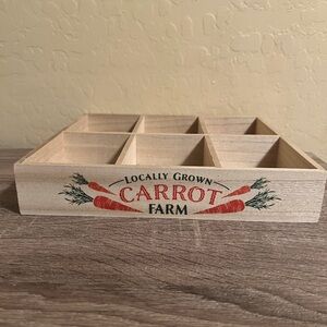Target Bullseye Wood Crate Storage Bin Locally Grown Carrot Farm Spring NWT